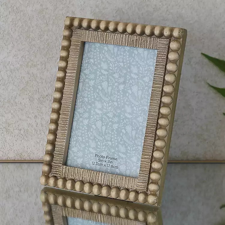 New! Natural Wood Beaded Picture Frame, 5x7 | Kirklands