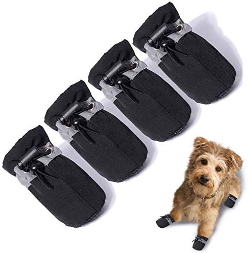 TEOZZO Dog Boots & Paw Protector, Anti-Slip Sole Winter Snow Dog Booties with Reflective Straps Dog  | Amazon (US)