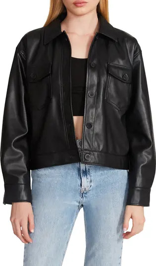 Faux Leather Shirt Jacket | Nordstrom Rack