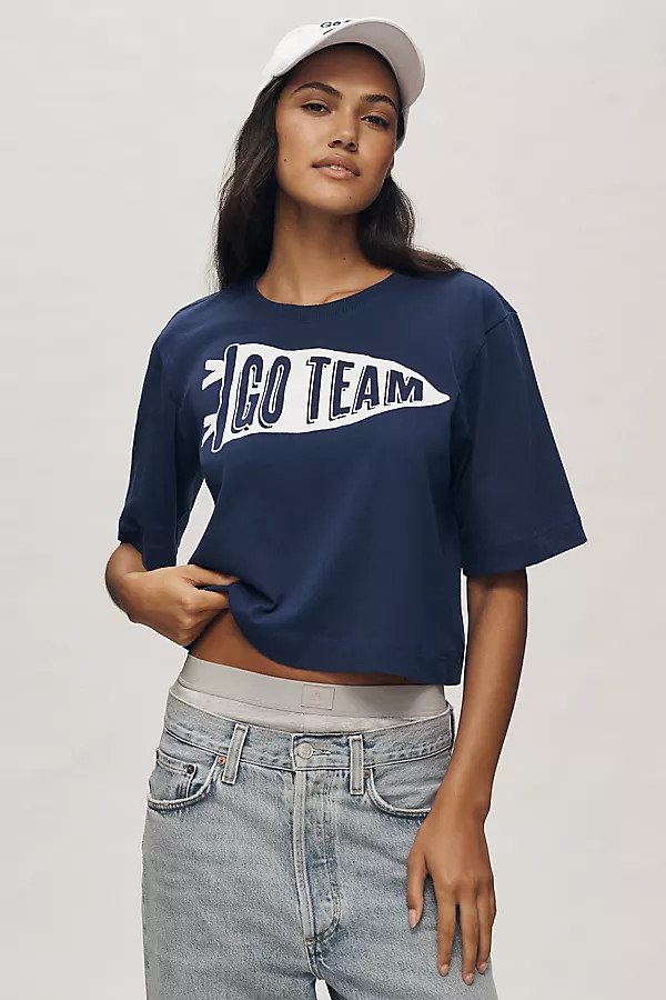 The Corey Short-Sleeve Game Day Boxy Tee by Maeve | Anthropologie (US)