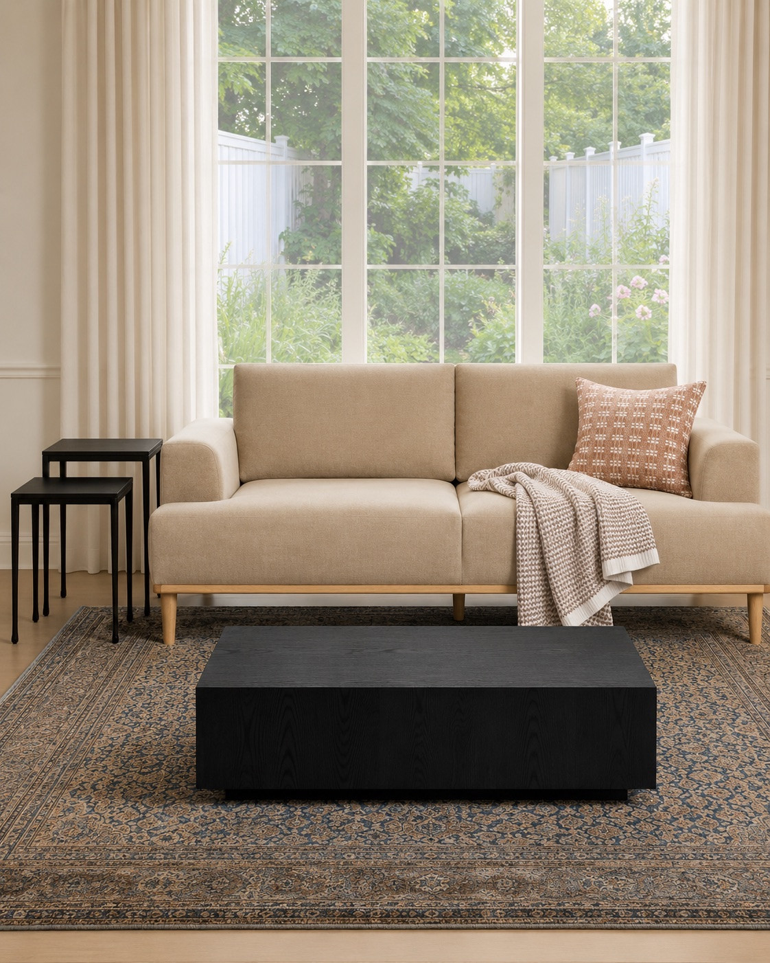 Affordable living room refresh with neutral, organic modern pieces that look high-end without the price tag. This sofa, coffee table, and rug are all from Wayfair and perfect for a cozy, minimal space that still feels elevated and designer-inspired. Nesting end tables, look for less coffee table, semi sheer curtains, Follow me on LTK for daily home decor finds, styling ideas, and affordable furniture looks.

#LTKHome #LTKSaleAlert