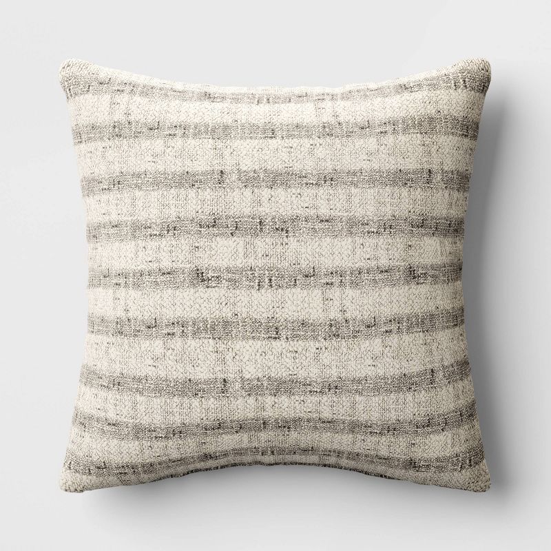 Woven Striped Square Throw Pillow Black/Ivory - Threshold™ | Target