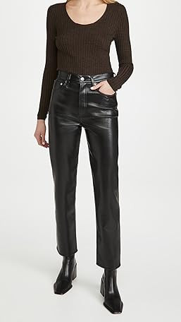 AGOLDE Recycled Leather Fitted '90s Pants | SHOPBOP | Shopbop