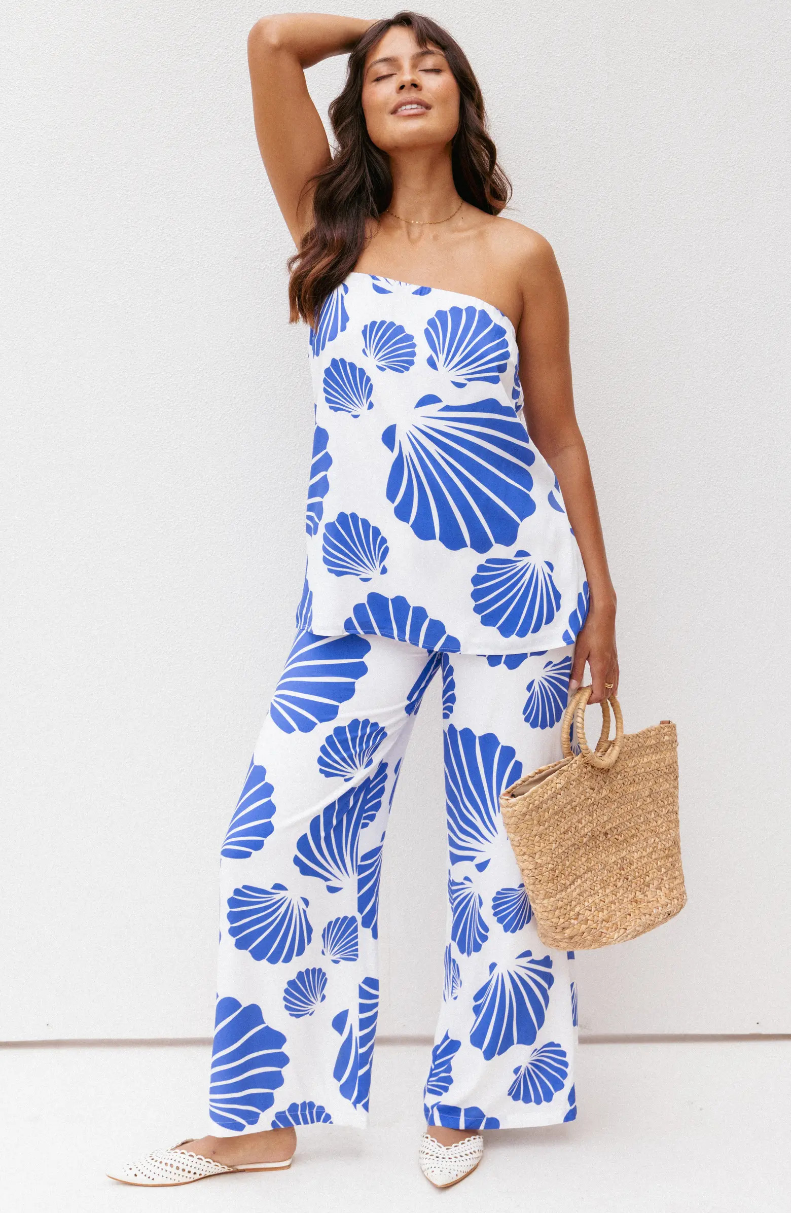 Kristy Strapless Top & Wide Leg Pants Set | Nordstrom
