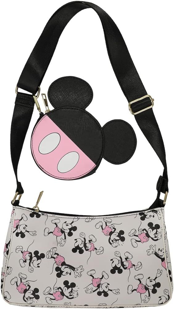 Disney Mickey Mouse Women's White Handbag With Removable Coin Purse | Amazon (US)