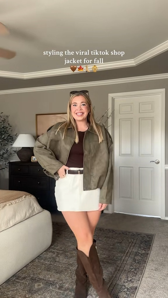 Styling the viral jacket I’ve been seeing everywhere! 🍂🍁 Midsize Fall Outfit | Date Night Outfit | Size 10/12 | Large | 5’4” 

#LTKStyleTip #LTKMidsize #LTKFindsUnder100