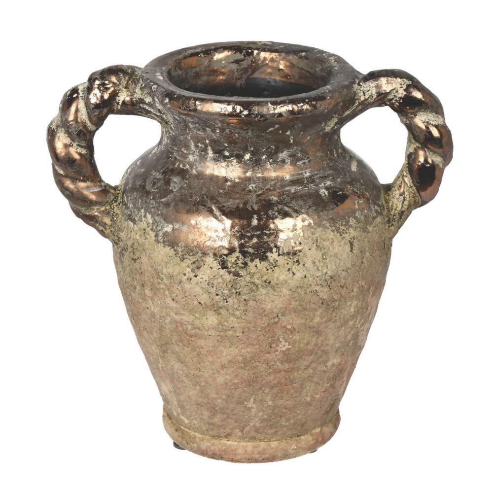 Vickerman 8.5"" Aged Terracotta Gray Ceramic Vase Brown | Oriental Trading Company