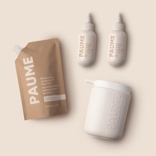 PAUME Hand Sanitizer Refillable Bundle Large: Signature Pump, The Voyager Pouch, 2x Hand Gel 3 oz & Refillable Travel Bag 17oz | Silicone & Paraben Free, No Artificial Fragrances, Vegan | Amazon (US)