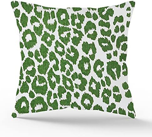 Vinisong Decorative Green Leopard Throw Pillow Cover | Cotton Soft Soild Pillow Case Cushion Case... | Amazon (US)