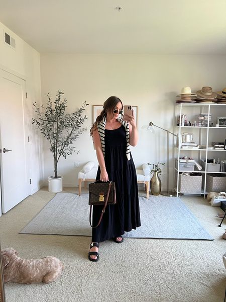 The comfiest dress to throw on💕 I’ll be living in this and would be a good travel dress too! ❤️ 

Medium in dress, sandals fit true to rise too! 

#LTKmidsize #LTKSeasonal #LTKfindsunder100