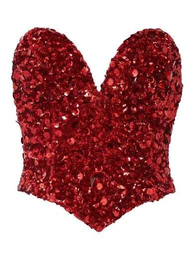 Sequined silk bustier top | NET-A-PORTER (US)