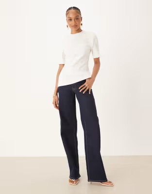 JDY Tall high waist wide leg jean in rinse blue denim | ASOS | ASOS (Global)