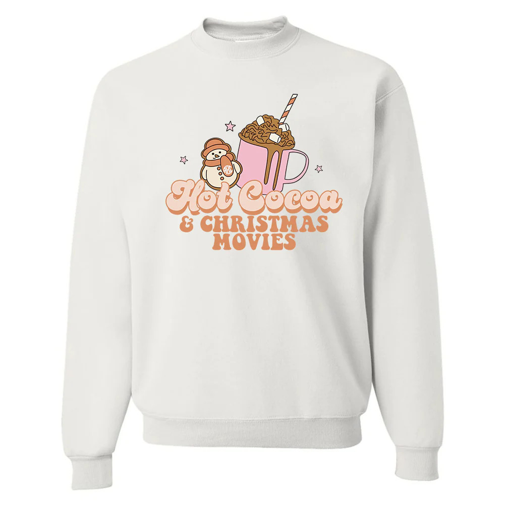 Monogrammed 'Hot Cocoa & Christmas Movies' Crewneck Sweatshirt | United Monograms