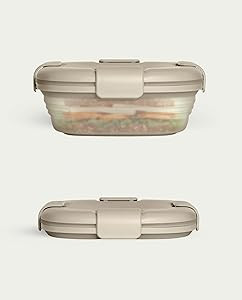 STOJO Collapsible Sandwich Box - Translucent Oat, 30oz - Reusable Food Storage Container - To-Go ... | Amazon (US)