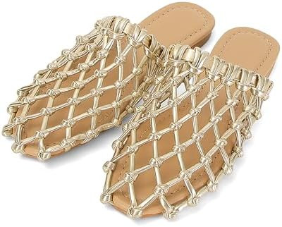 SOVANYOU Womens Slip on Mesh Flat Sandals Woven Mules Dressy Braided Flats Summer Beach Casual Cl... | Amazon (US)