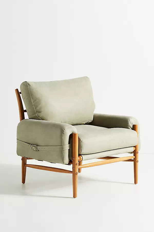 Rhys Sage Nubuck Leather Chair | Anthropologie (US)