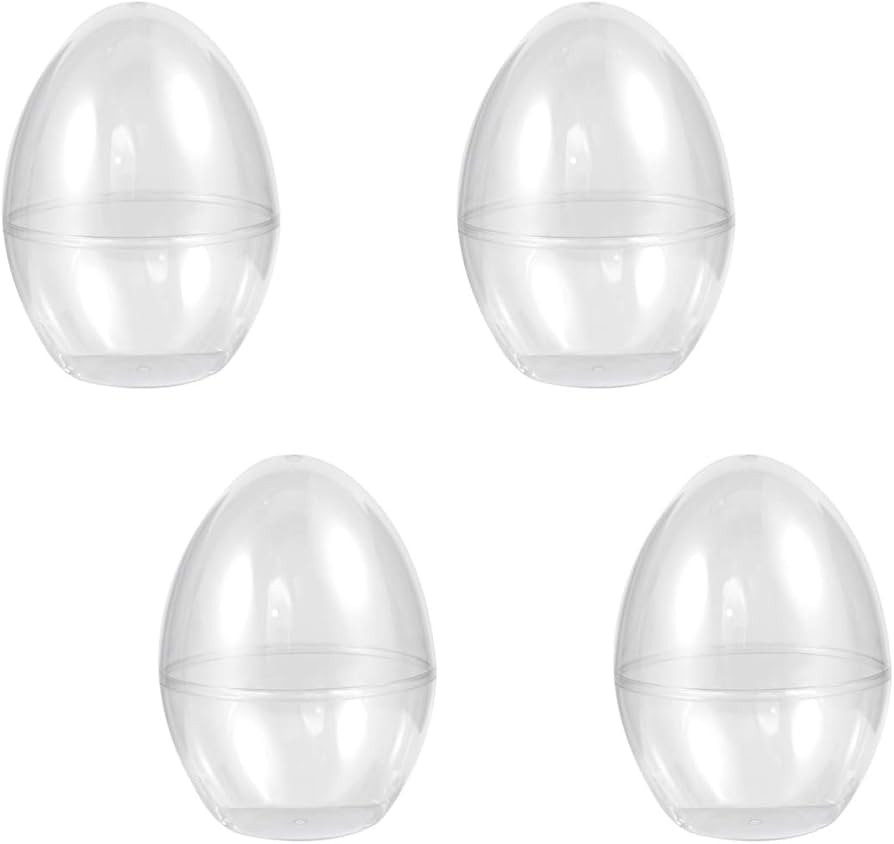 Ipetboom Clear Easter Eggs: 4pcs Empty Transparent Ornaments Plastic Hollow Ball, Candy Boxes for... | Amazon (US)