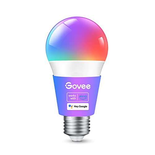 Govee Smart Light Bulbs, Color Changing Light Bulb, Works with Alexa and Google Assistant, 16 Million Colors RGBWW, WiFi & Bluetooth LED Light Bulbs, Music Sync, A19, 800 Lumens, 1 Pack | Amazon (US)