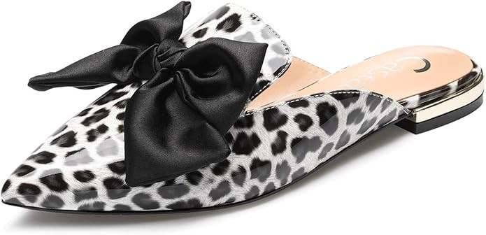 CASTAMERE Womens Pointed Toe Bow-Knot Mules Slip On Velvet Slippers Casual Comfortable Flats | Amazon (US)