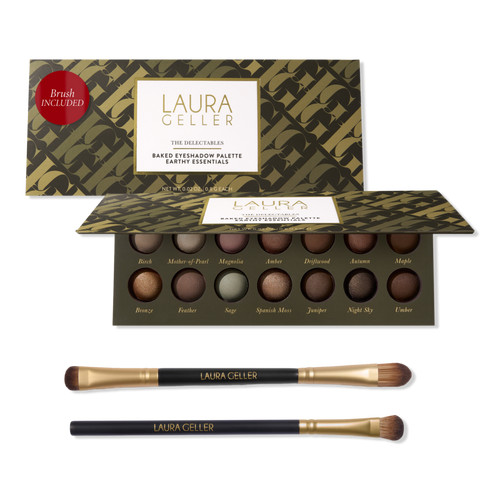 LAURA GELLER The Delectables: Earthy Essentials Eyeshadow Palette & 2 Piece Eye Brush Set | Ulta