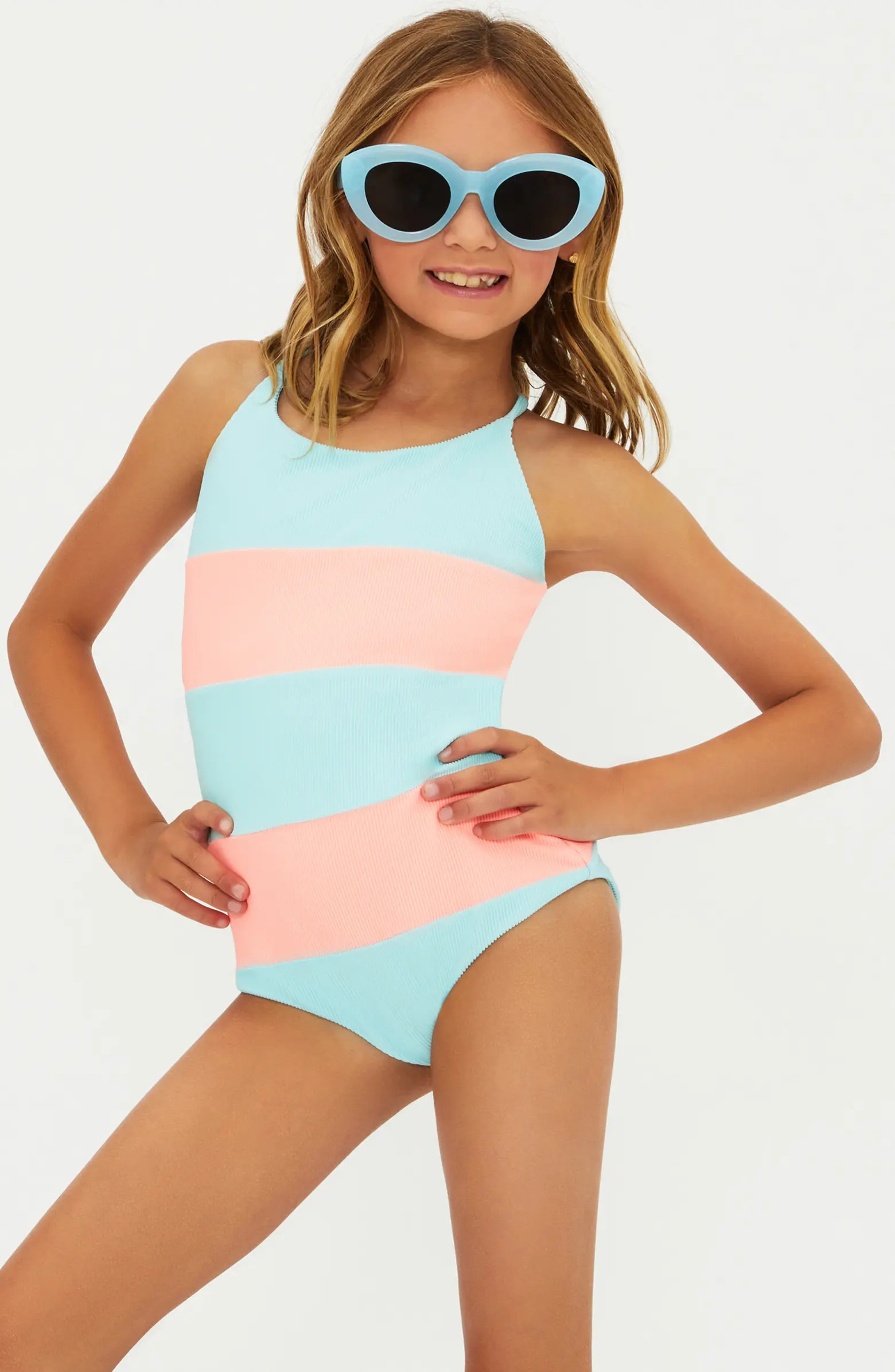 Kids' Little Calista Stripe One-Piece Swimsuit | Nordstrom