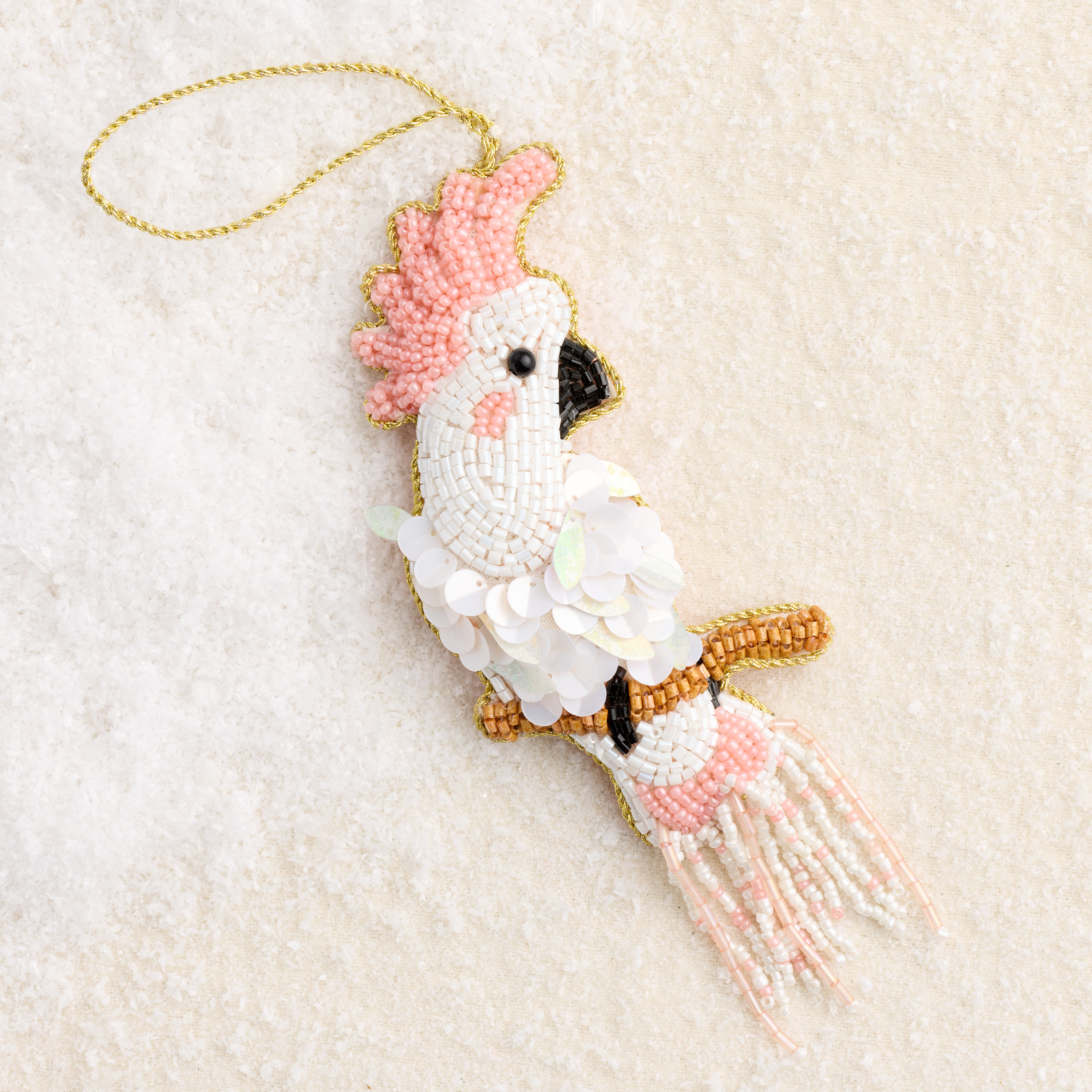 Beaded Fabric Cockatoo Ornament | World Market