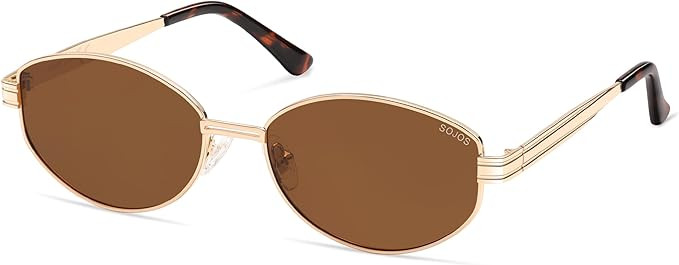 SOJOS Trendy Oval Round Polarized Sunglasses for Women Men, Retro Chic Circle Shades SJ1255 | Amazon (US)