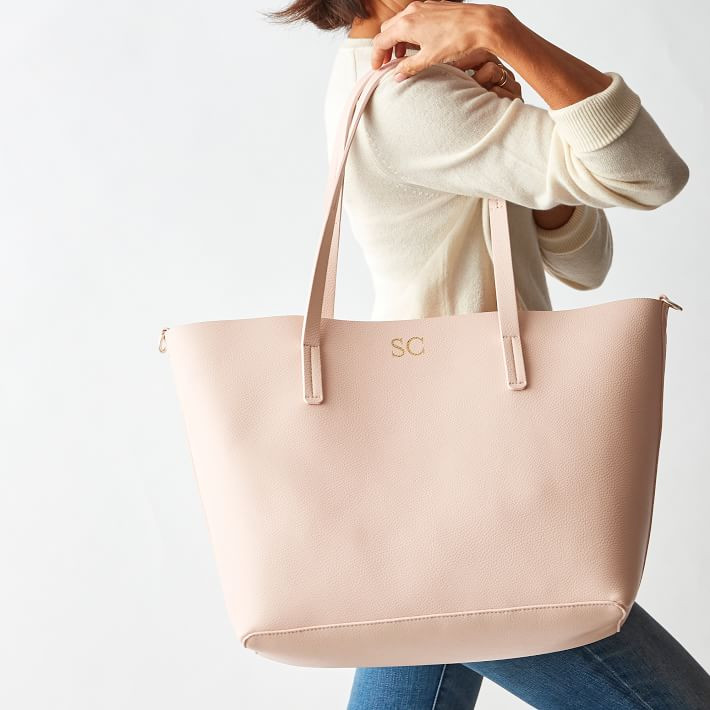 Pebbled Vegan Leather Tote | Mark and Graham