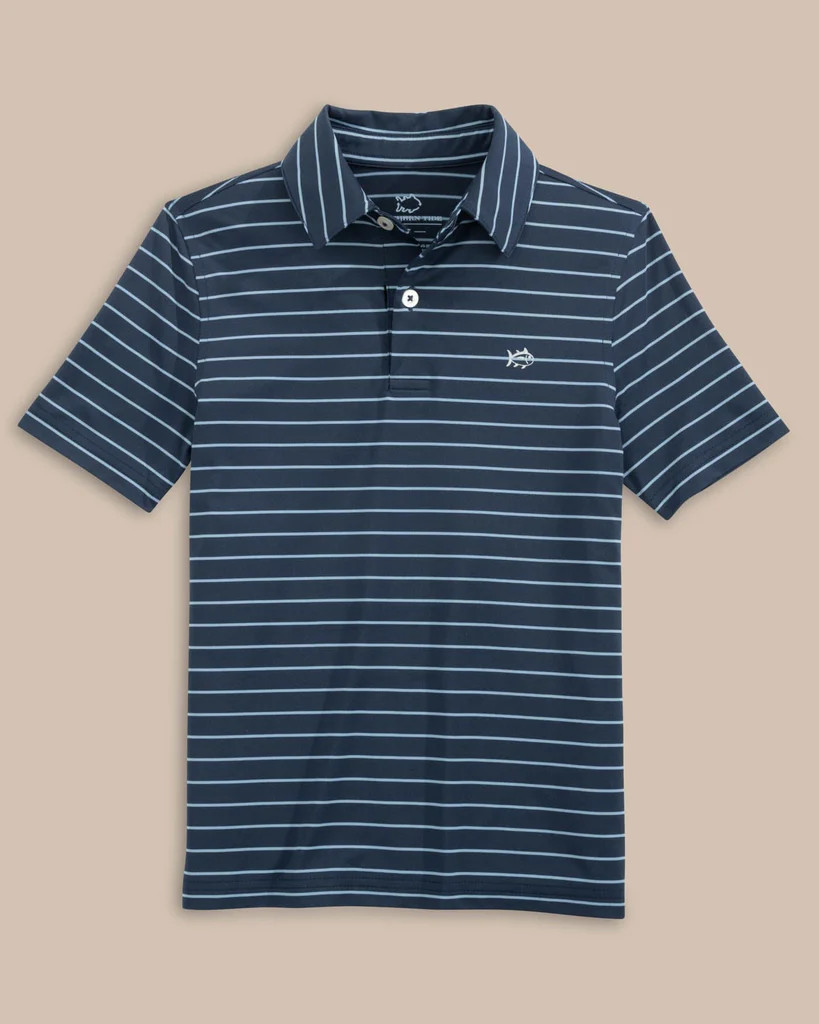 Boys Driver Seaglass Stripe Polo | Southern Tide