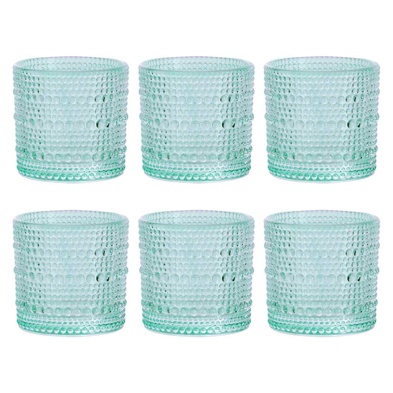 Set of 6 Cyan Blue Spectra Shot Glasses, 2oz | At Home