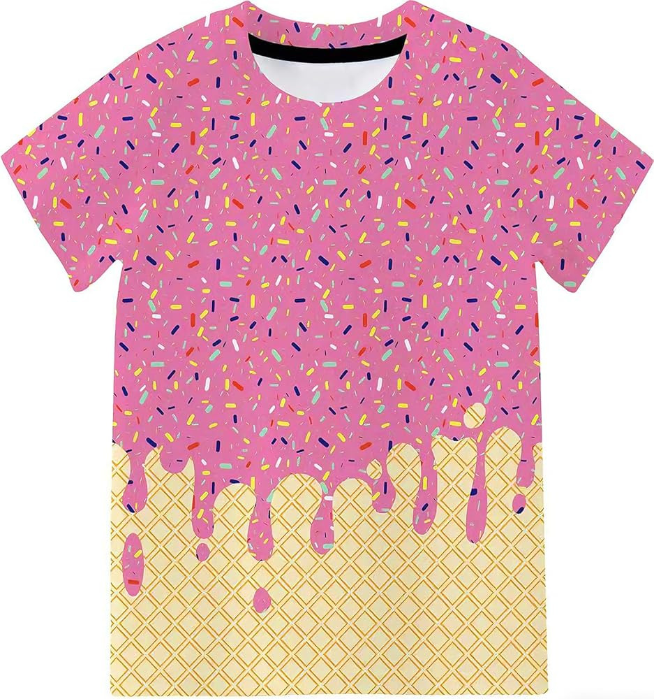 Boys T Shirts Size 4-12 Ice Cream Short Sleeve Shirt for Kids | Amazon (US)