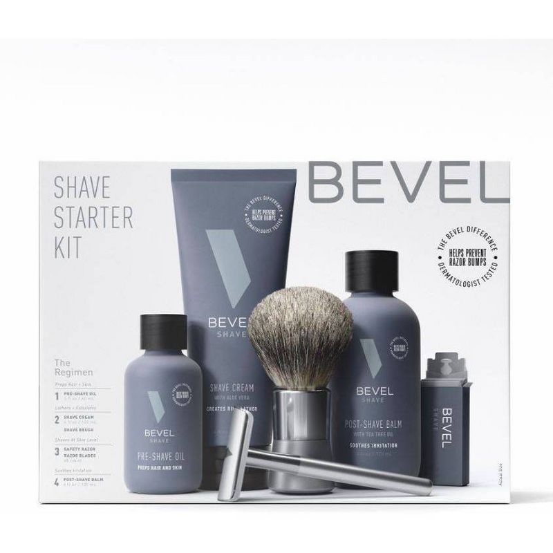 BEVEL Men's Shave Kit - Safety Razor, Shave Brush, Shave Cream, Pre Shave Oil, Post Shave Balm an... | Target