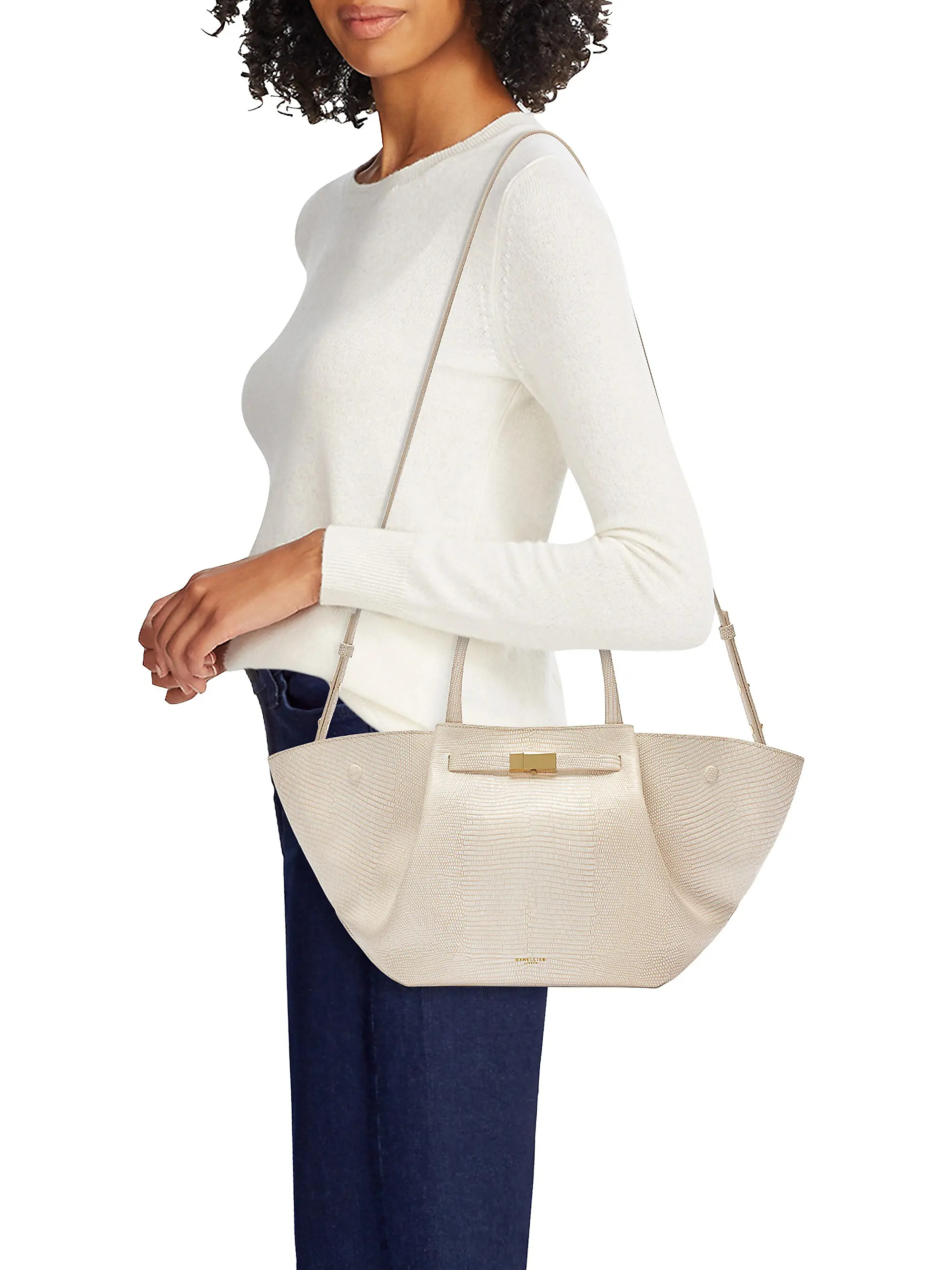 Midi New York Lizard-Embossed Leather Tote Bag | Saks Fifth Avenue