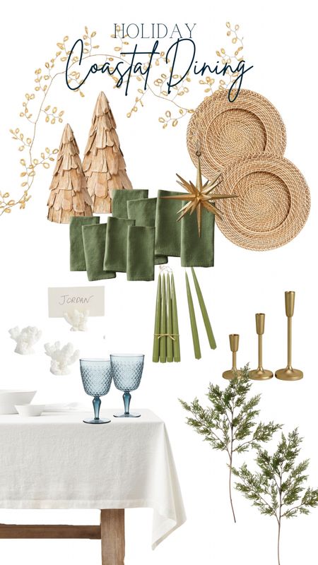 Holiday coastal table scape 
Coastal Christmas
Green and blue Christmas dining table 

#LTKSeasonal #LTKHoliday #LTKhome