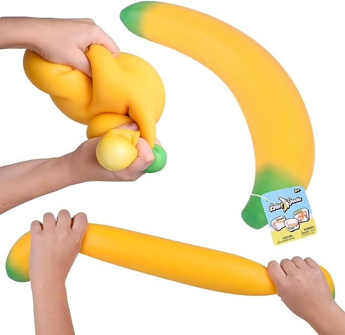 Toymendous Laffy Snacks, Squishy Banana Stress Ball Toy | Amazon (US)