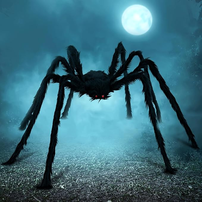 JOYIN Halloween Outdoor Decorations Giant Spider, 5 Ft Large Spider for Yard Lawn Garden Patio Sc... | Amazon (US)