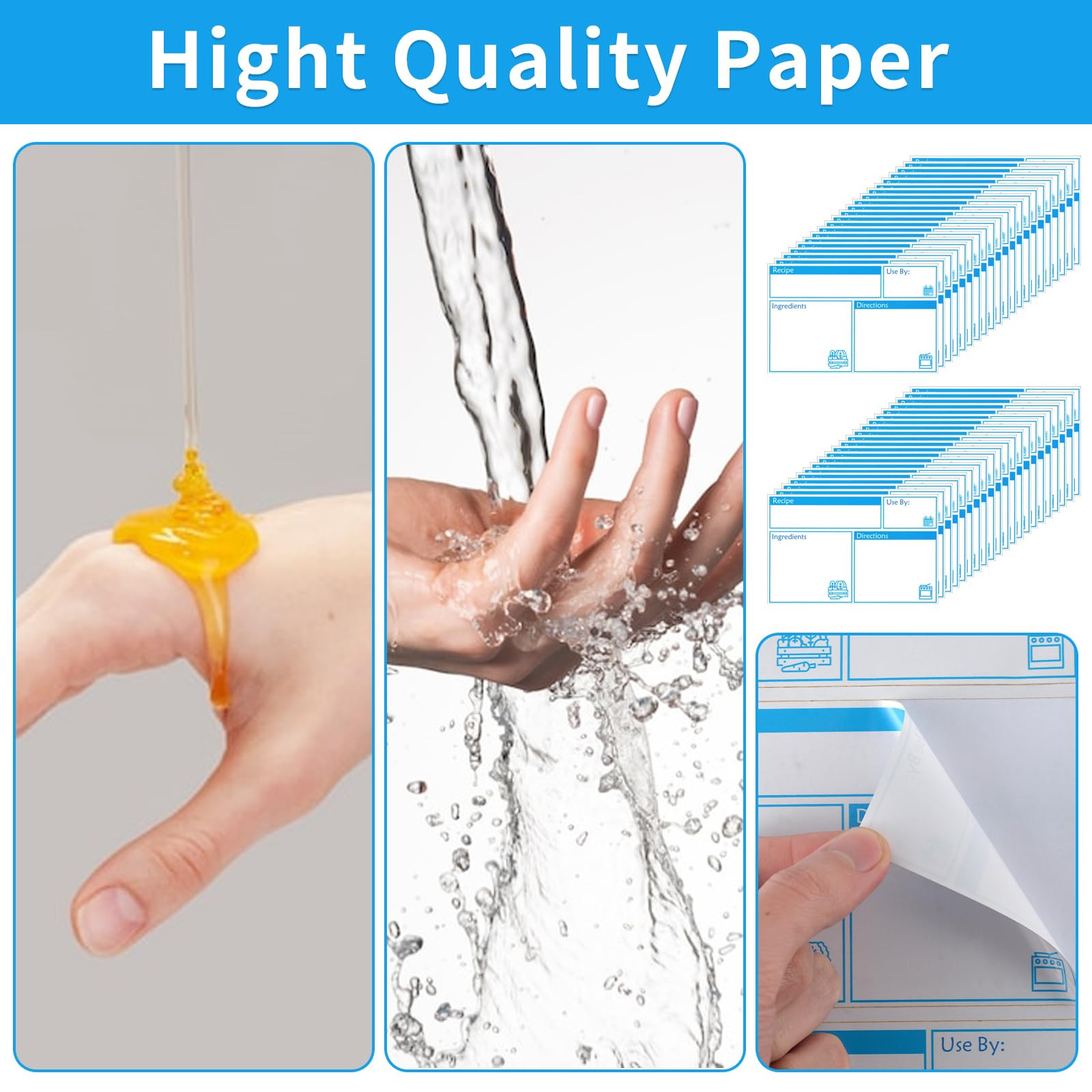 100pcs Labels for Freezer Bags Freezer Meal Labels with Instructions 3.2 X 5 inch Oil and Water R... | Amazon (US)