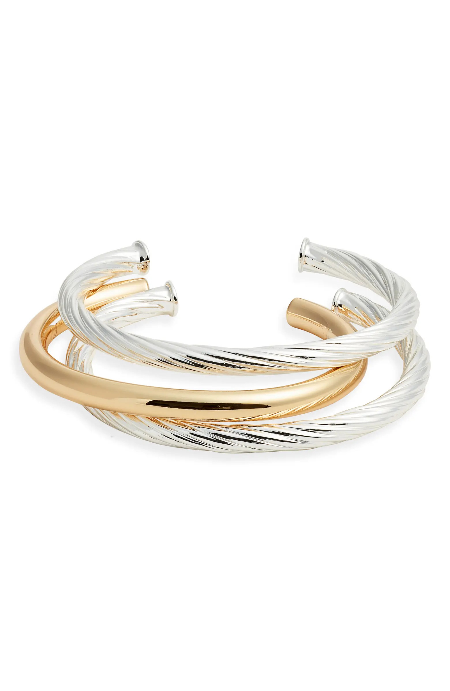 Set of 3 Twist Cuff Bracelets | Nordstrom