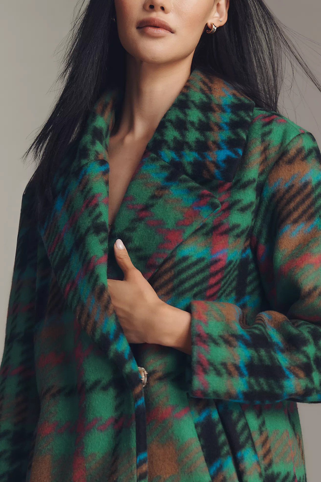 NVLT Plaid Wool Blend Mid-Length Coat | Anthropologie (US)