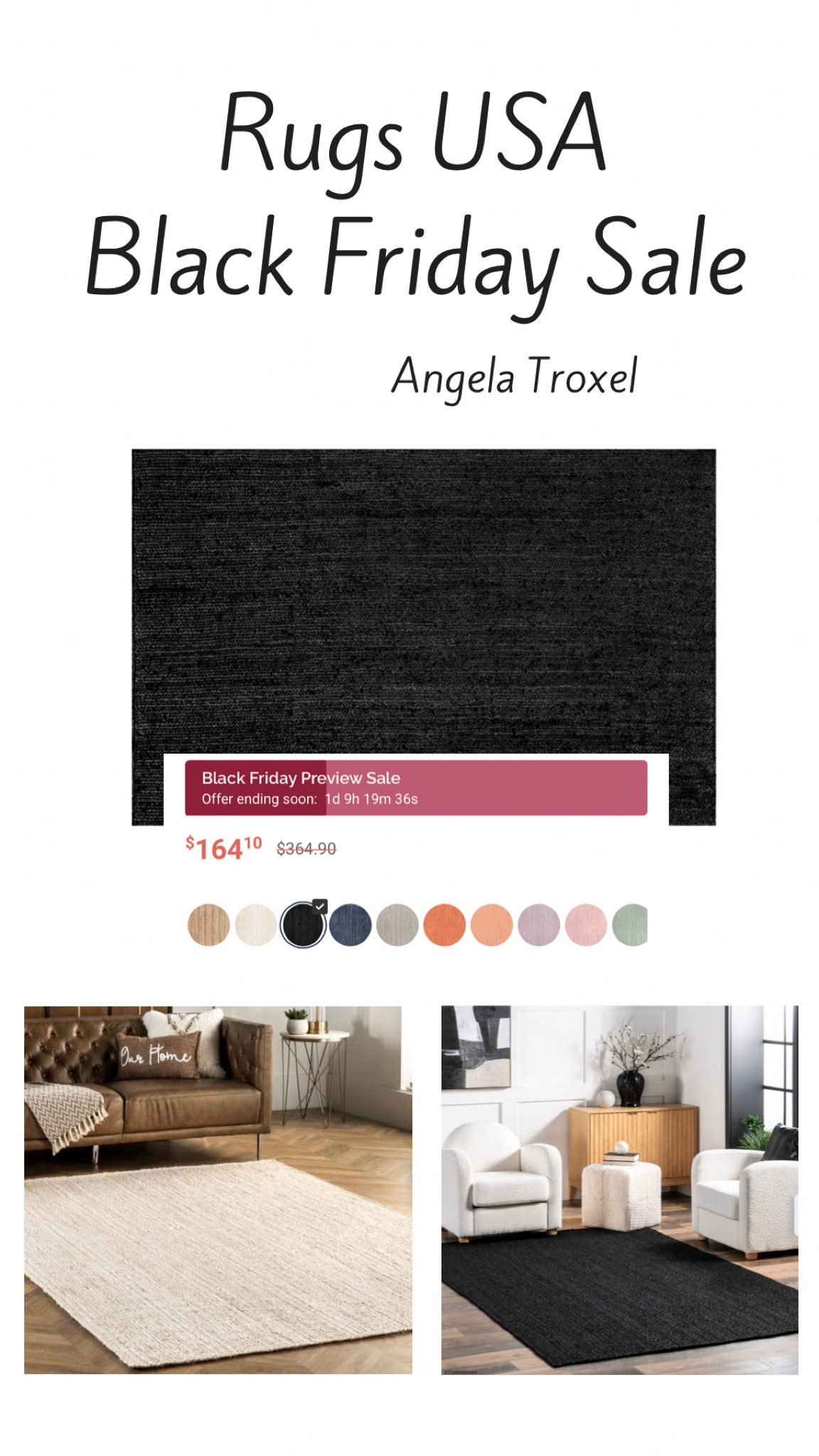 Area Jute Rug Black Friday Deals Rugs USA. 

#LTKhome #LTKCyberweek #LTKsalealert