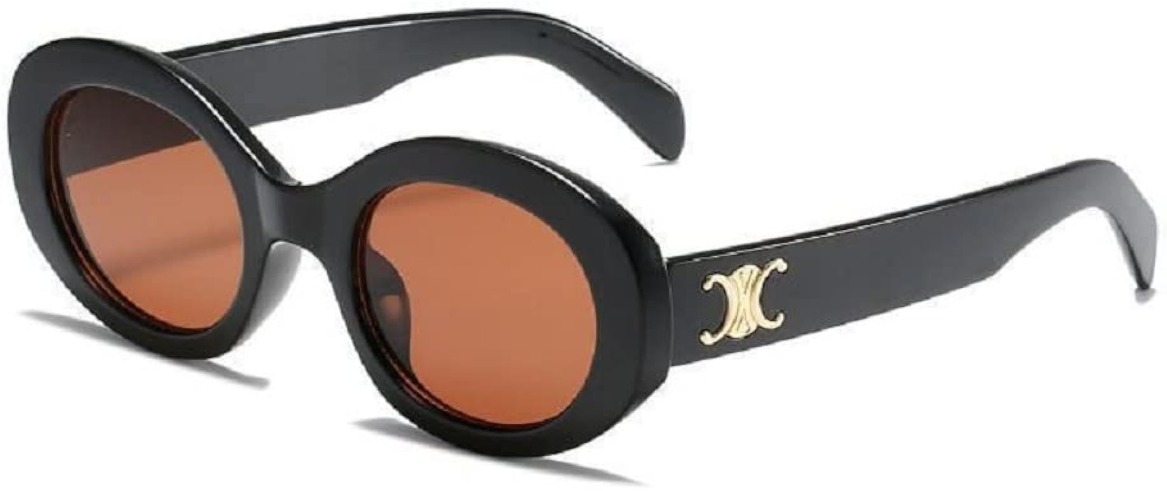Y2K Polarized Wrap Round Sunglasses for Women and Men Model-NEO (Black-Brown) | Amazon (US)