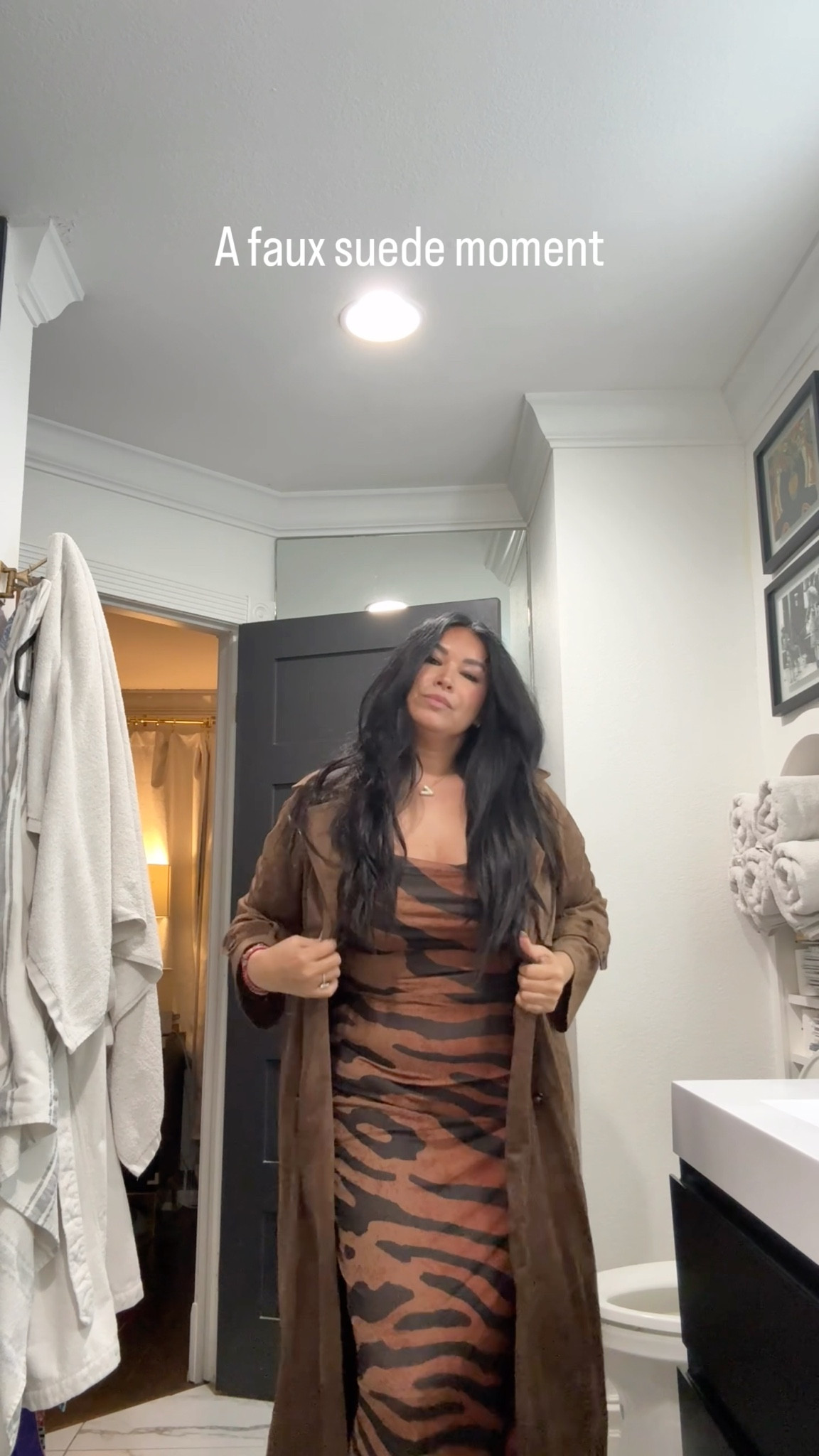 Brown dress
Tiger print dress
Amazon finds
Amazon fashion
GNO 
Date night 
Suede trench


#LTKOver40 #LTKStyleTip #LTKFindsUnder50