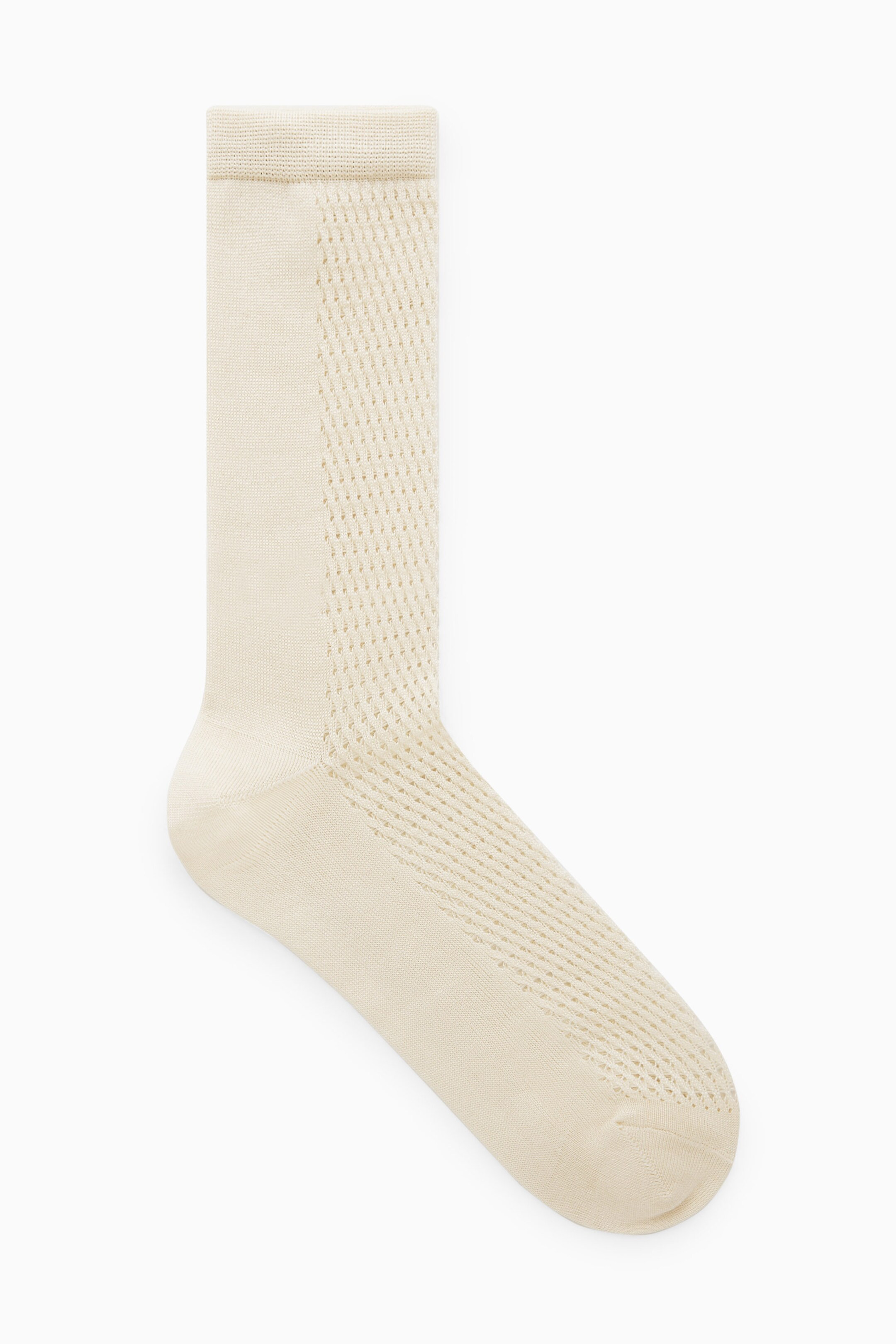 POINTELLE SILK-BLEND ANKLE SOCKS - IVORY | COS (AU)