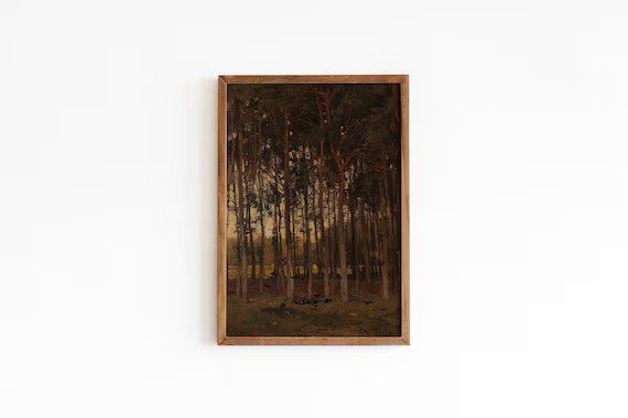 Moody Forest Oil Painting  Antique Painting  Forest Prints  - Etsy | Etsy (US)