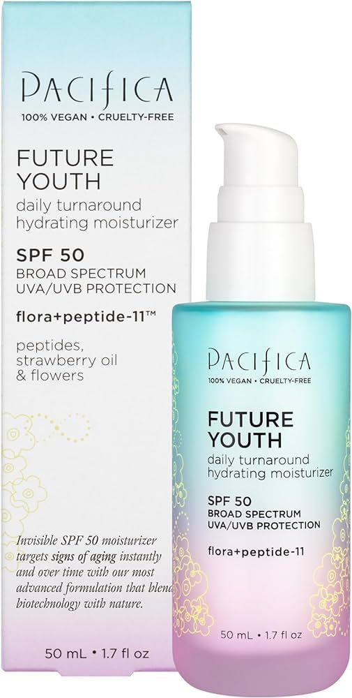 Pacifica Beauty, Future Youth Daily Turnaround Hydrating Moisturizer SPF 50, Lightweight Face Sun... | Amazon (US)