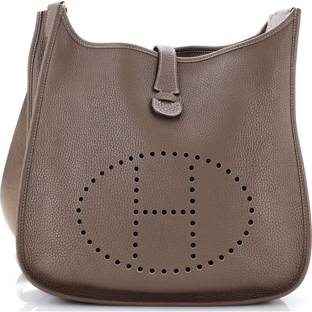 Pre-Owned Hermes Evelyne Bag Gen III Clemence PM in Etoupe at Nordstrom, Size Medium | Nordstrom