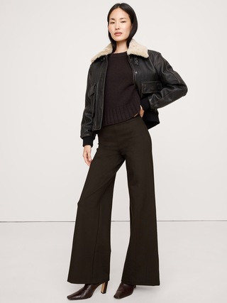 High-Rise Wide-Leg Everywhere Ponte Pull-On Pant | Banana Republic (US)