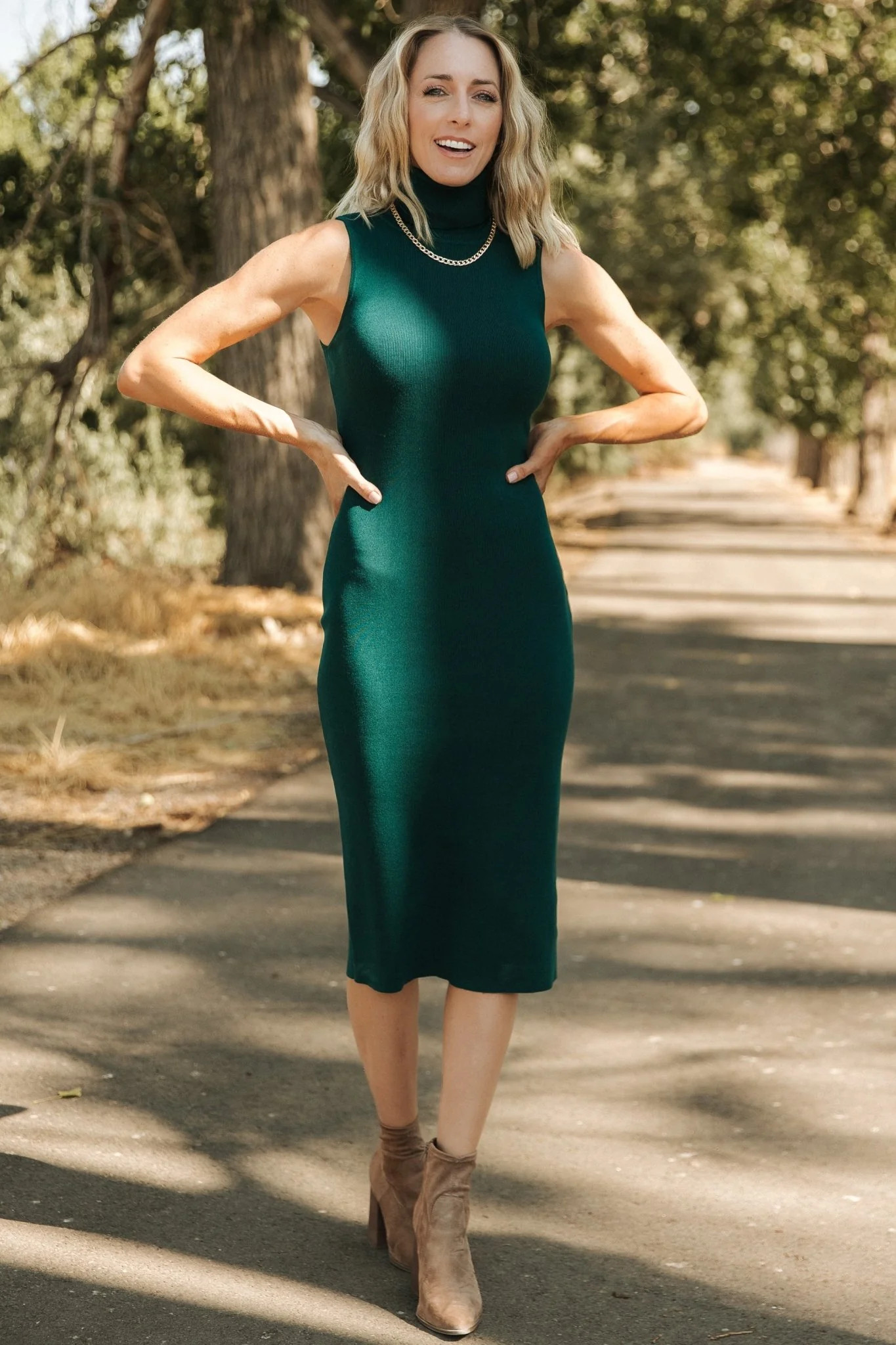 Melbourne Turtleneck Midi Dress | Emerald | Baltic Born