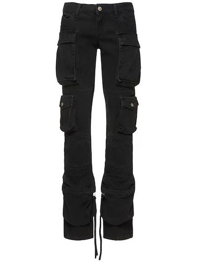 The Attico - Essie slim denim cargo jeans - Black | Luisaviaroma | Luisaviaroma