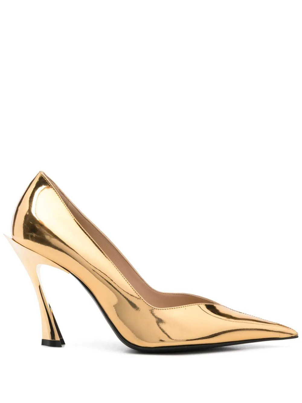 Mugler 95mm Fang pumps - Gold | Farfetch Global